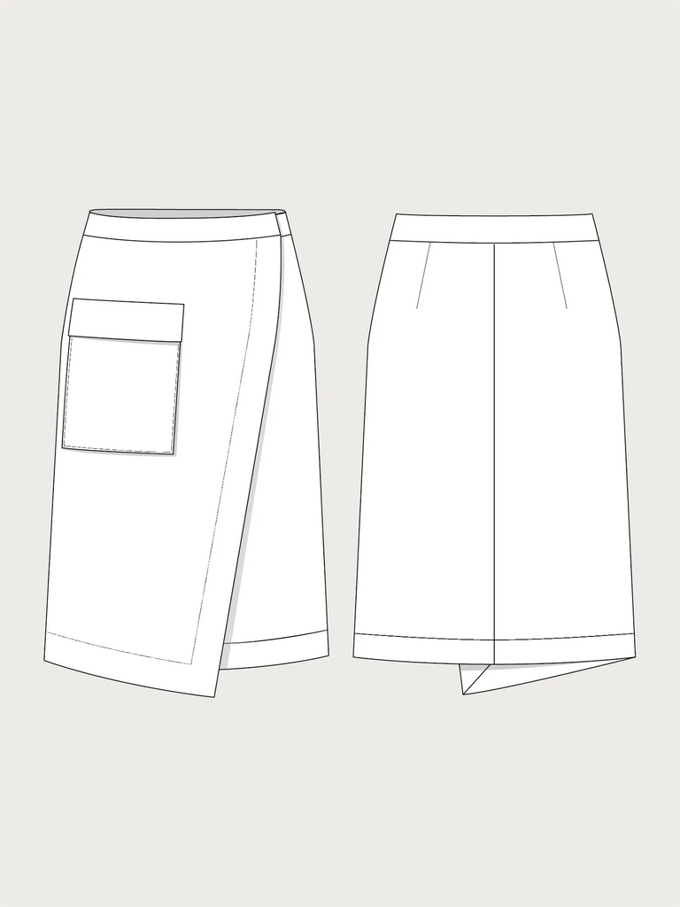 ASYMMETRIC MIDI SKIRT PATTERN -- The Assembly Line Patterns – Three ...