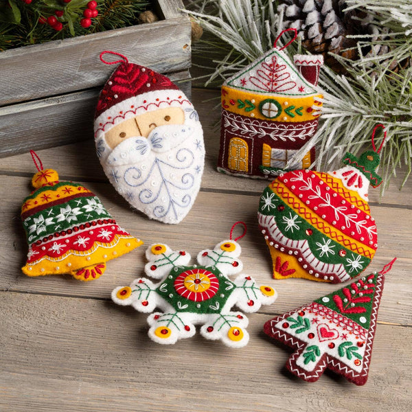 Bucilla® Santa’s Nordic Ornaments Felt Kit