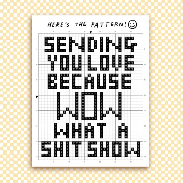 WHAT A SHIT SHOW~ Small DIY Cross Stitch Kit