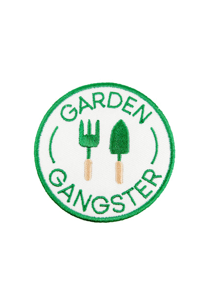 Garden Gangster Embroidered Iron On Patch Organic Farm Hats