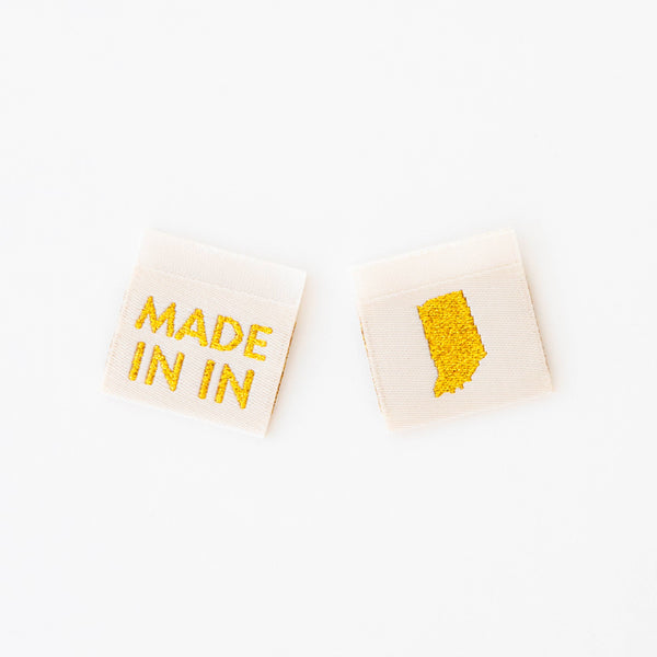 Made in My State Gold Woven Labels