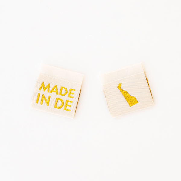 Made in My State Gold Woven Labels