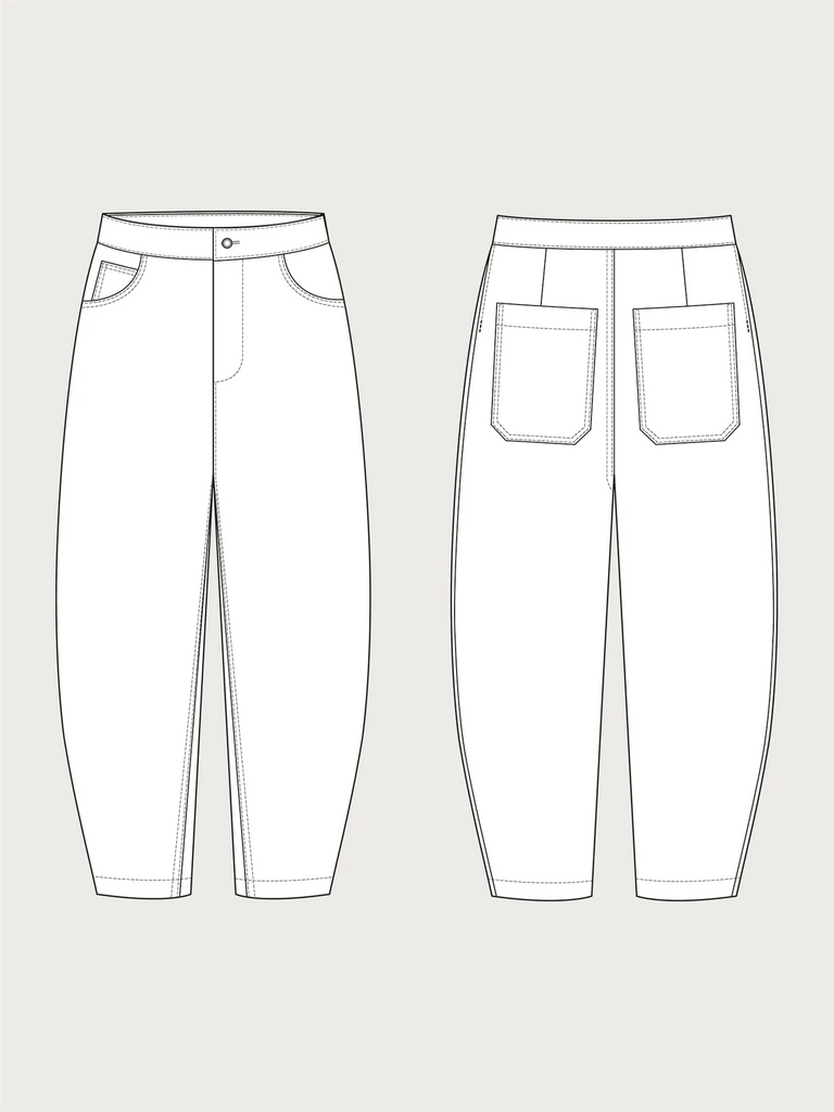 BARREL-LEG TROUSERS PATTERN -- The Assembly Line Patterns – Three ...