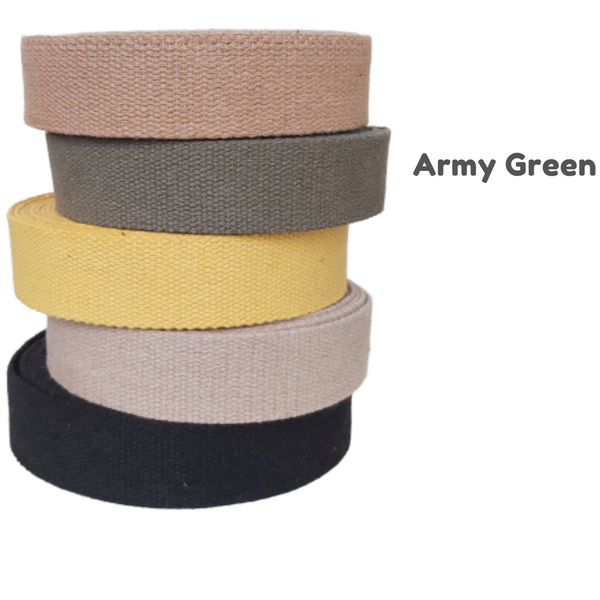 1.5" Army Green Heavy Cotton Webbing for Bag Belt