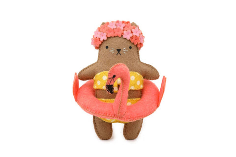 Flamingo Cat Felt Doll Kit