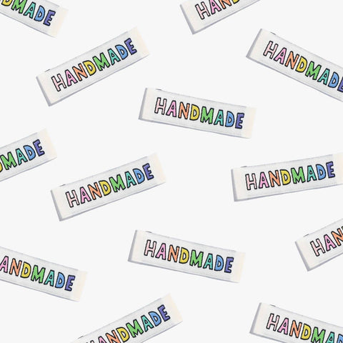 Handmade Rainbow Woven Labels |