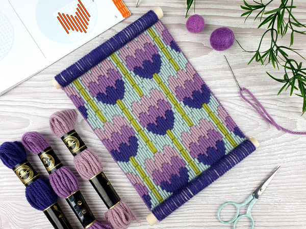 Floral Bargello Kits, Tulips Wall Hanging, Easy Tapestry Kit