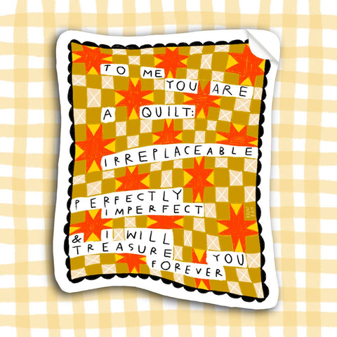 I WILL TREASURE YOU FOREVER QUILT Sticker