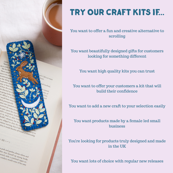 Dragon Bookmark Felt Craft Kit | Beginner Kit for Adults
