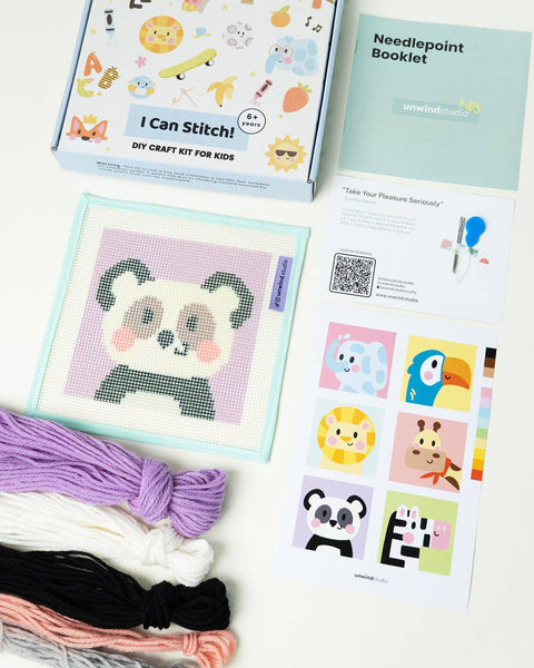 Pepper, the Panda - Needlepoint Kit for Kids