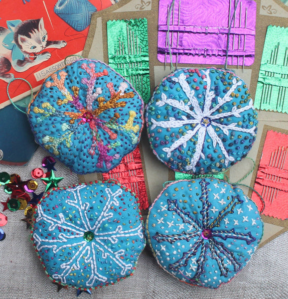 DIY Embroidered Snowflakes Ornaments