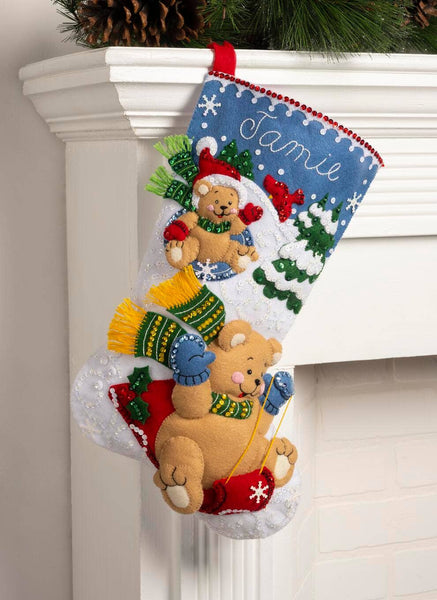 Bucilla ® Seasonal Felt Stocking Kit - Sledding Bears