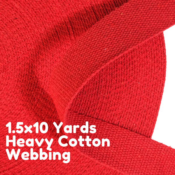 1.5" Red Heavy Cotton Webbing, Sewing Roll Handle