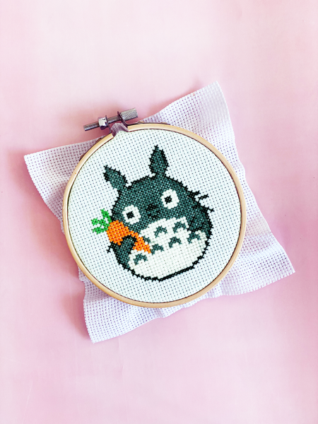 Totoro with Carrot - DIY Cross Stitch Kit
