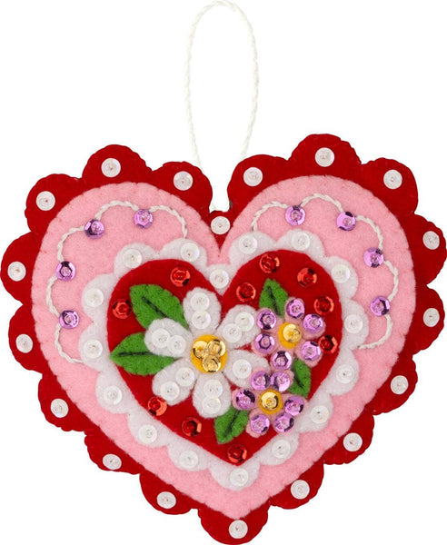 Bucilla® Seasonal Felt Ornaments Kit - Heartfelt Treasures