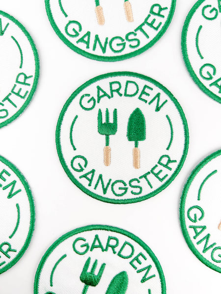 Garden Gangster Embroidered Iron On Patch Organic Farm Hats