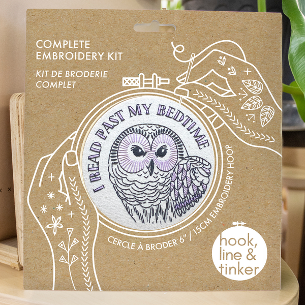 NEW! I read past my bedtime Complete Embroidery Kit