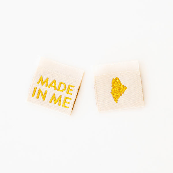 Made in My State Gold Woven Labels
