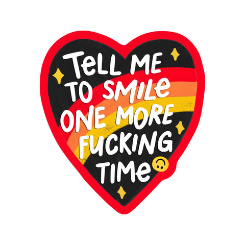 Sarcastic Women Swear Fuck Smile High Quality Vinyl Sticker