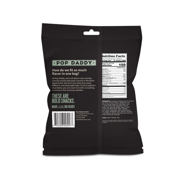Pop Daddy – Garlic Parmesan Seasoned Pretzels 3.0oz