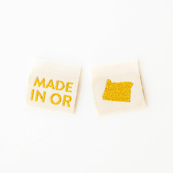 Made in My State Gold Woven Labels