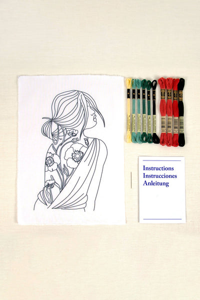 DMC Designer Embroidery Kit - Portrait Poppies