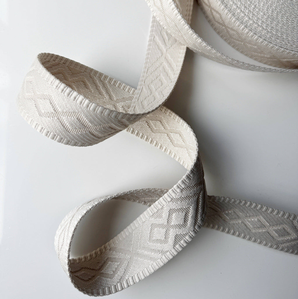 Champagne Jacquard Webbing 1.5" Seatbelt Strap Material