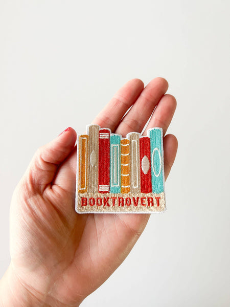 Booktrovert Embroidered Iron-On Patch Book Lover