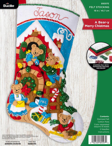 Bucilla ® Seasonal Felt Stocking Kit Bear-y Merry Christmas