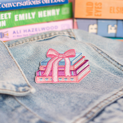 Tied with a Bow Book Stack Patch