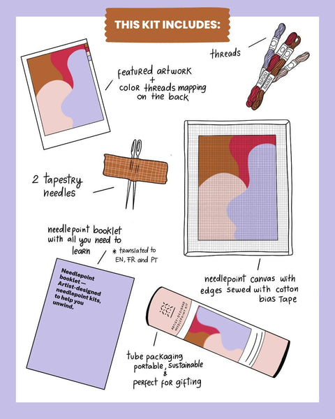 Poppy Blobs Needlepoint Kit
