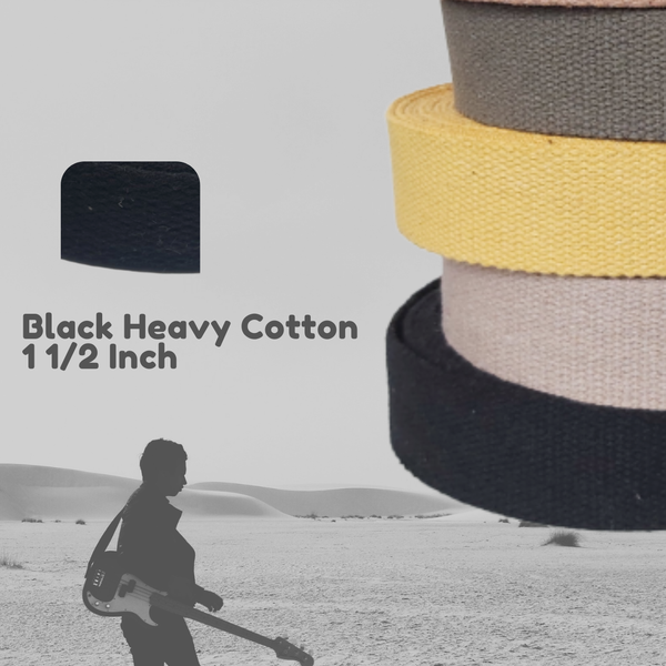 1.5"  Black Heavy Cotton Webbing for Sewing Roll