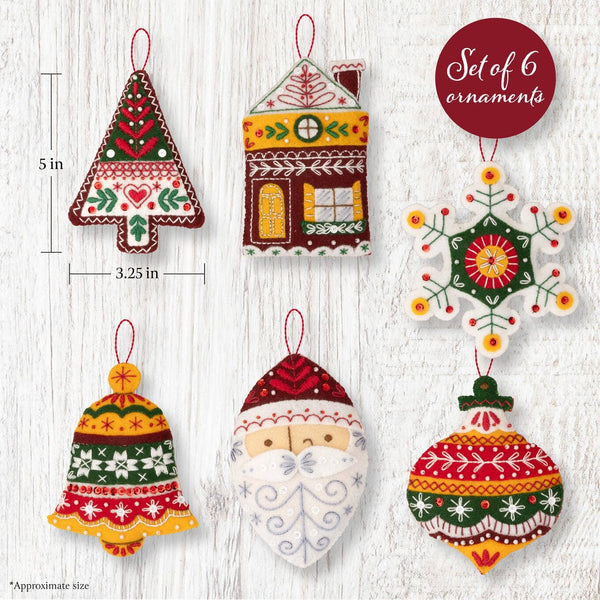 Bucilla® Santa’s Nordic Ornaments Felt Kit