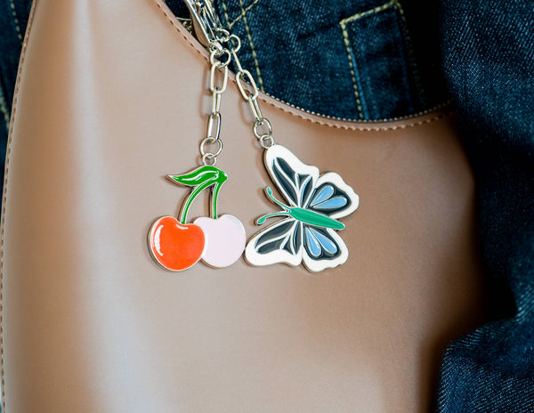 Enamel Bag Charm - Cherries