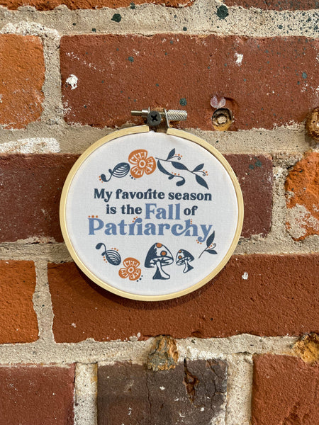 Mini Fabric Art | Fall Of Patriarchy | Faux Embroidery Art