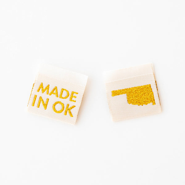 Made in My State Gold Woven Labels