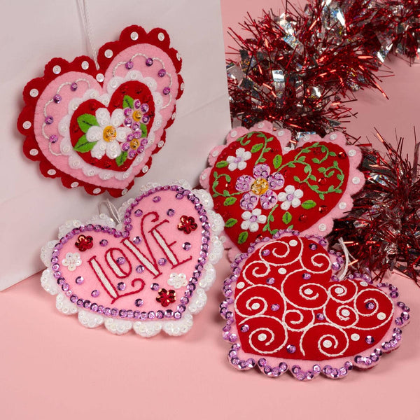 Bucilla® Seasonal Felt Ornaments Kit - Heartfelt Treasures