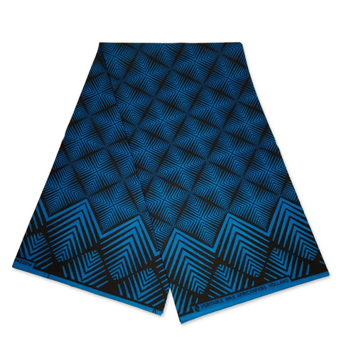 African Print Fabric - Blue Fade Effect - 100% Cotton -- African Fabs