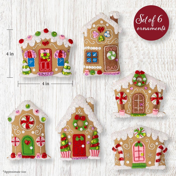 Bucilla ® Seasonal Felt Ornaments Kit - Candy Cottages