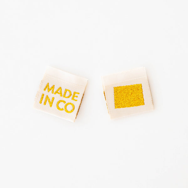 Made in My State Gold Woven Labels