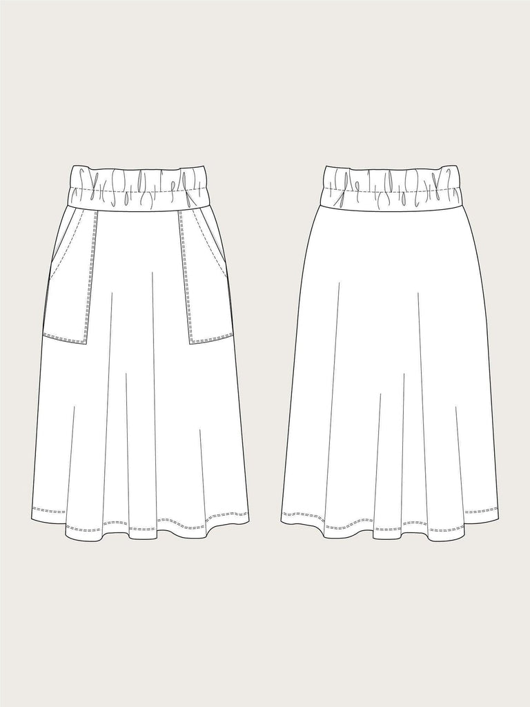 ELASTIC WAIST MAXI SKIRT PATTERN   -- The Assembly Line Patterns