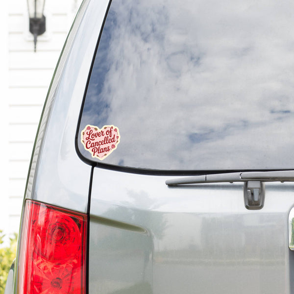 Funny Lover Cancel Plans Heart High Quality Vinyl Sticker