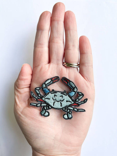 Blue Crab Iron On Sew On Embroidered Patch