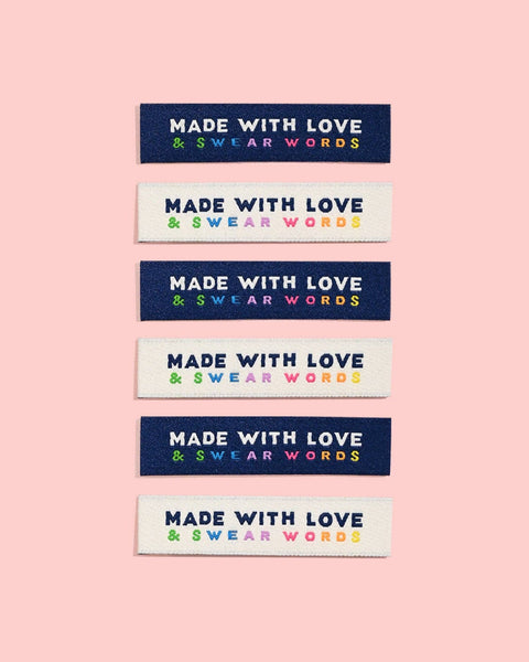 Made With Love & Swear Words Woven Labels | KATM