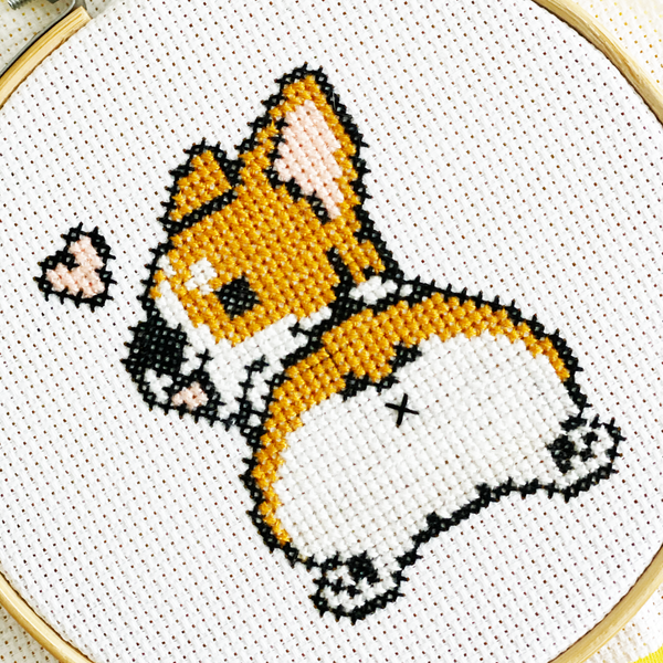 Corgi Butt - DIY Cross Stitch Kit