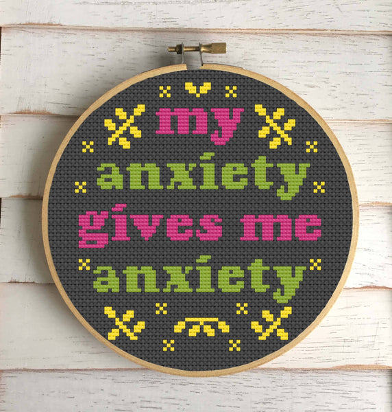 My Anxiety Counted Cross Stitch DIY KIT