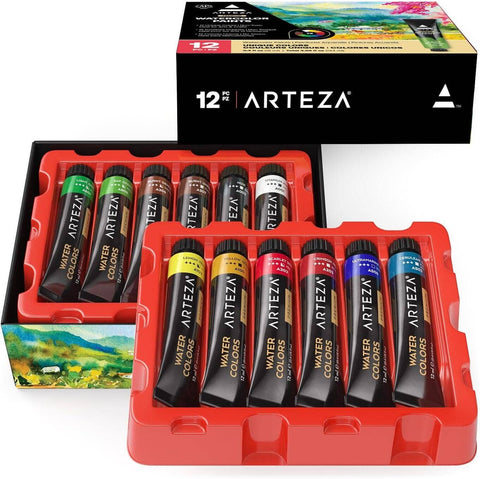 Arteza® Watercolor Artist Paint Set, 12ml Tubes, 12 pc.