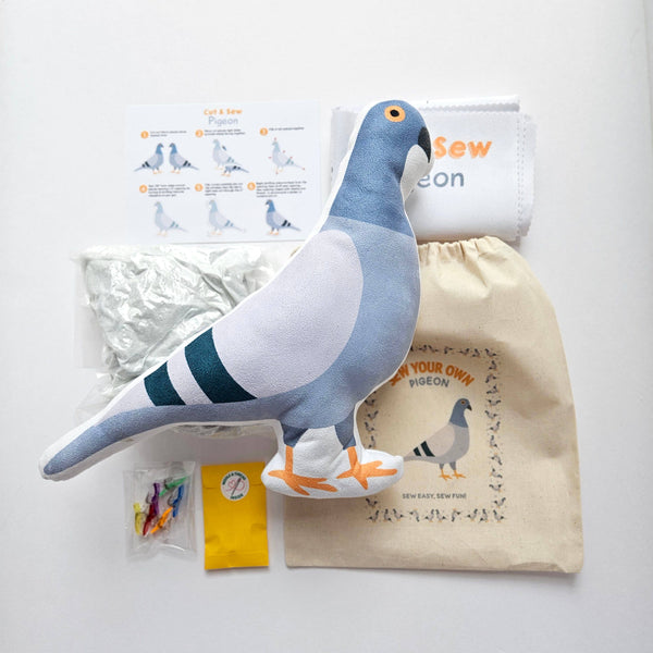 DIY Pigeon Sewing Kit, Beginner Bird Plush Craft Kit