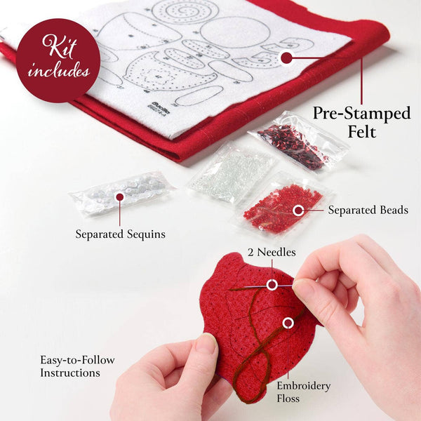 Bucilla® Seasonal Felt Ornaments Kit - Heartfelt Treasures