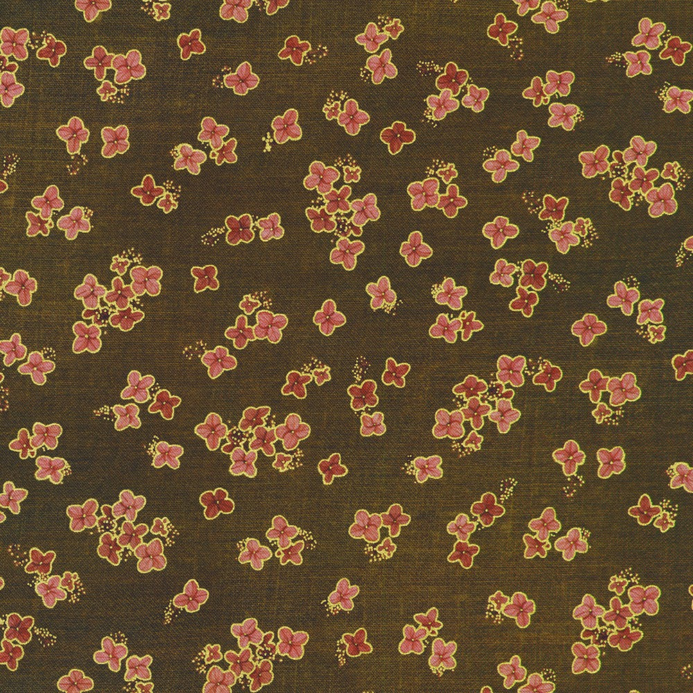 CHESTNUT Mini Flowers from Hello Fall by Lynnea Washburn -- Robert Kaufman